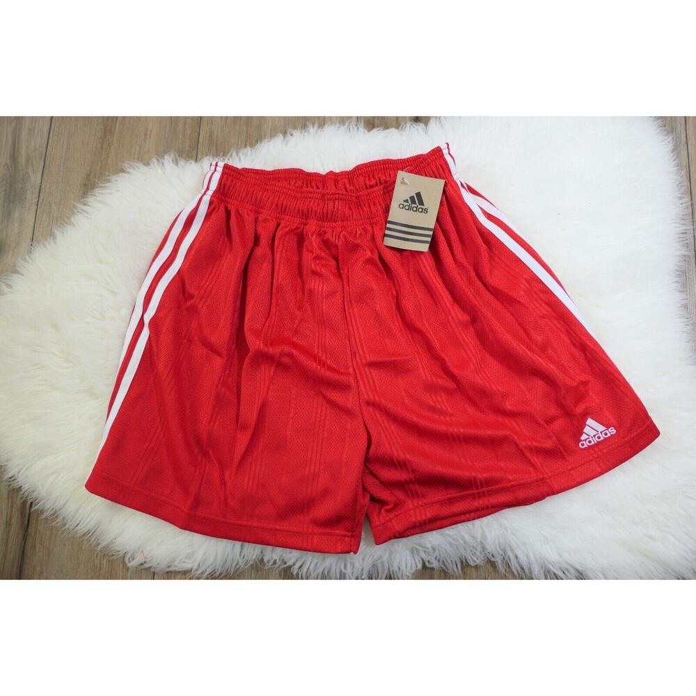 NWT Vintage Y2K 90s ADIDAS Soccer TREVISO Polyester Men's Red Shorts Large - Picture 1 of 11